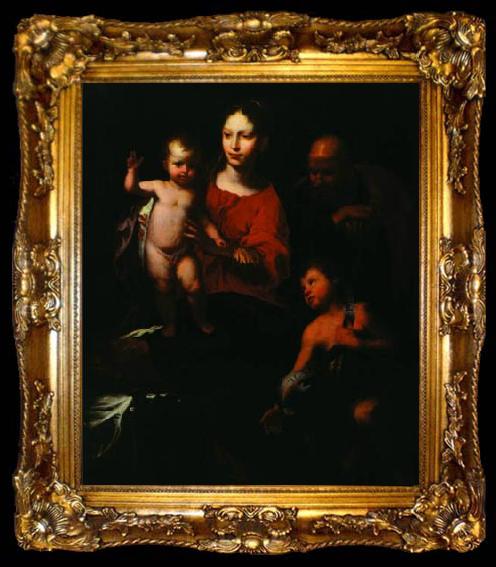 framed  Bernardo Strozzi Holy Family with St. John the Baptist, ta009-2